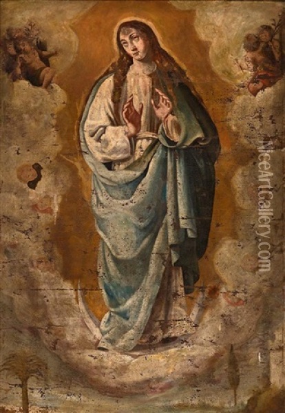 Immaculada Concepcion Oil Painting - Eugenio Cajes