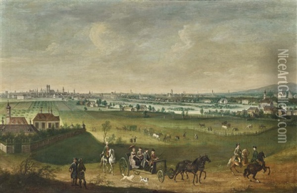 View Of Munich Oil Painting - Joseph Stephan