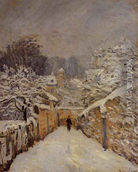 Snow at Louveciennes, 1878 Oil Painting - Alfred Sisley