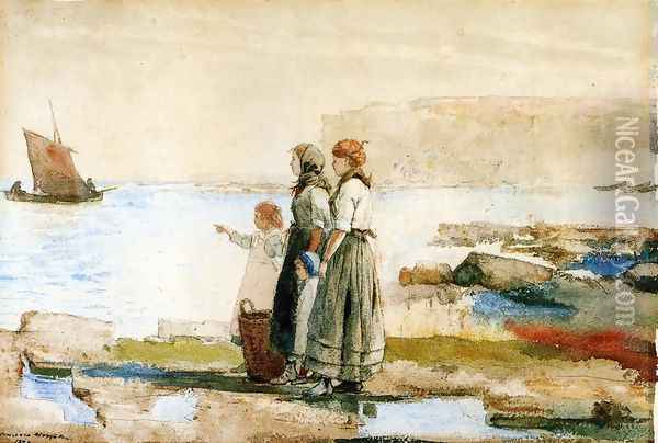 Waiting for the Return of the Fishing Fleet Oil Painting - Winslow Homer