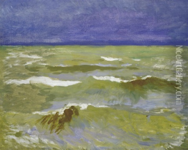 Green Balaton (lake Balaton) Oil Painting - Pal Szinyei Merse