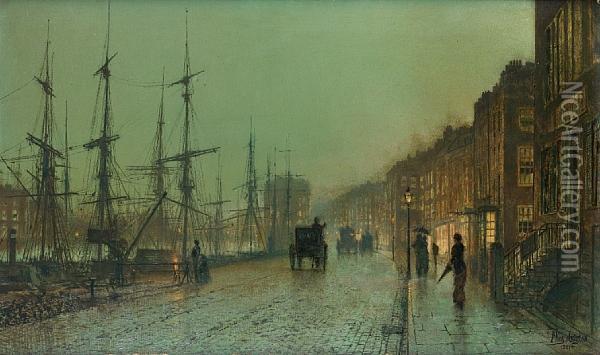 Glasgow Docks Oil Painting - John Atkinson Grimshaw