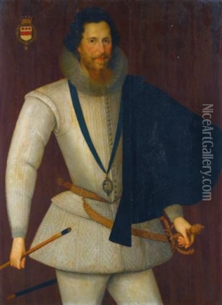Portrait Of Robert Devereux, 2nd Earl Of Essex (1566-1601) Oil Painting - Marcus Gerards the Younger