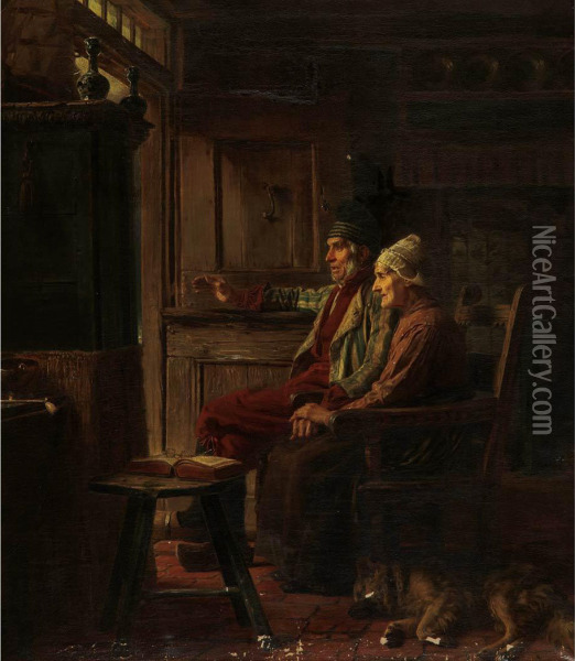 Growing Old Together Oil Painting - Ferdinand Fagerlin