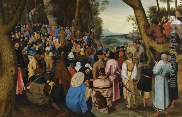 Saint John The Baptist Preaching To The Masses In The Wilderness Oil Painting - Pieter The Younger Brueghel