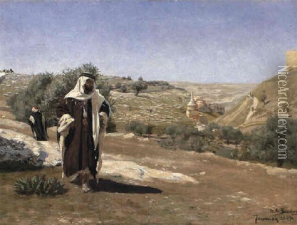 Overlooking Jerusalem's Valley Oil Painting - Hans Andersen Brendekilde