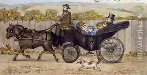 In the Carriage, Addiscombe, 1883 Oil Painting - Rosa Petherick