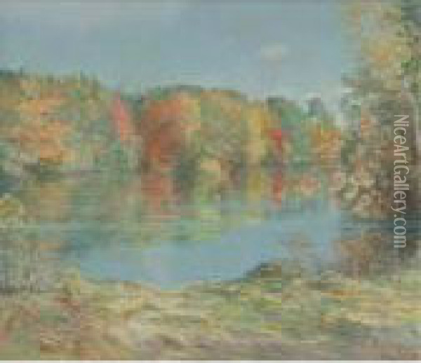 Walden Pond Oil Painting - Frederick Childe Hassam