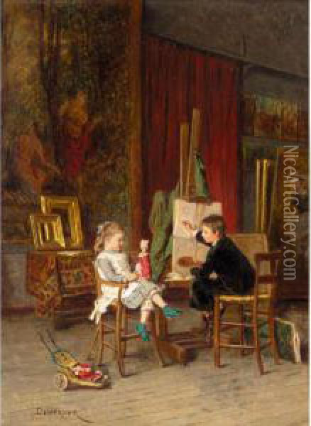L'enfant Modele Oil Painting - Theophile-Emmanuel Duverger