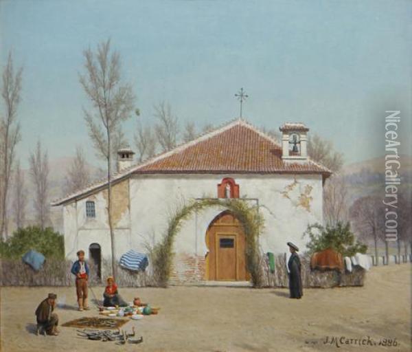 Mosque Near Granada, Spain Oil Painting - John Mulcaster Carrick