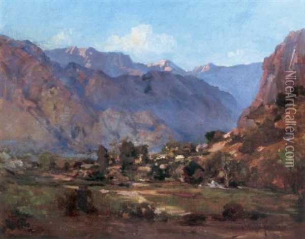 A Colorful Mountain Landscape Oil Painting - John Bond Francisco