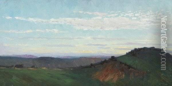 Sunrise Over Distant Hills Oil Painting - Ernest G. Marche