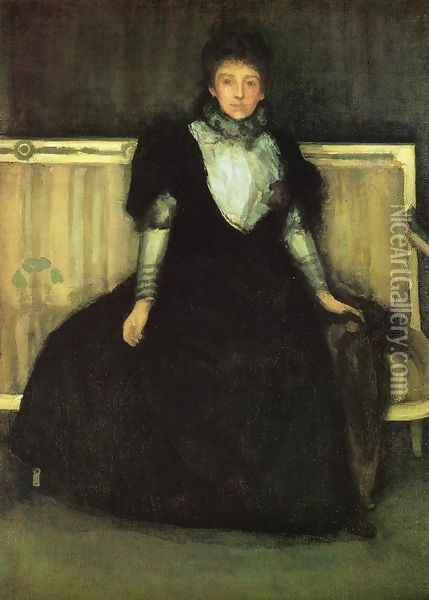 Green and Violet: Portrait of Mrs. Walter Sickert Oil Painting - James Abbott McNeill Whistler