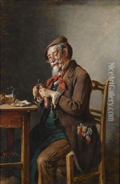The Peasant's Meal Oil Painting - Hermann Kern
