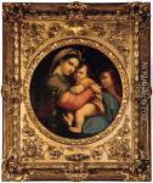 The Madonna Della Seggiola Oil Painting - Raphael (Raffaello Sanzio of Urbino)