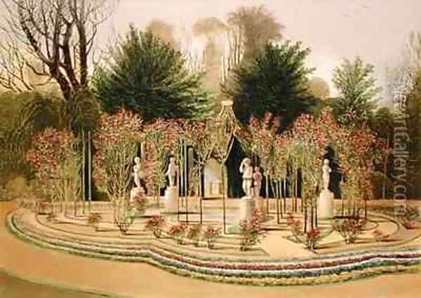 The Rose Garden at Nuneham Courtney, Near Oxford Oil Painting - E. Adveno Brooke