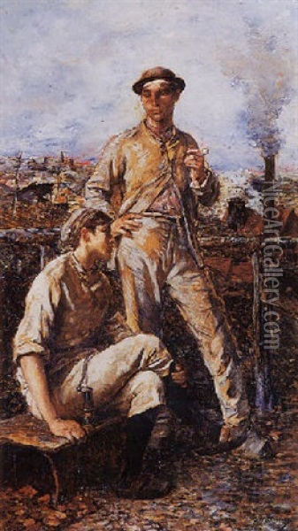 The Miners Oil Painting - Constantin Meunier