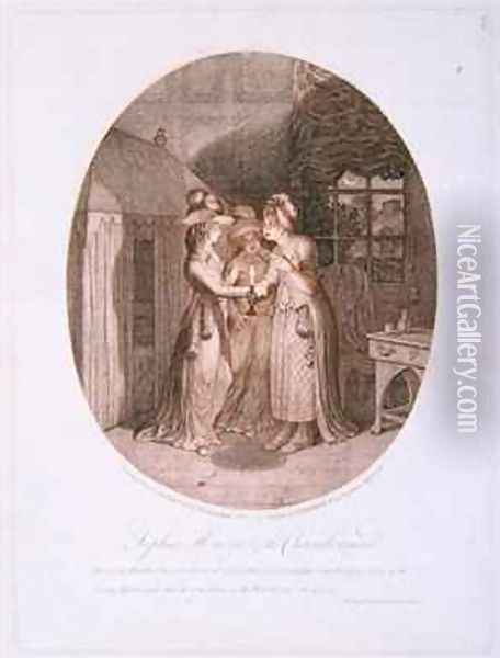 Sophia Honour and the Chambermaid scene from Tom Jones Oil Painting - James Gillray