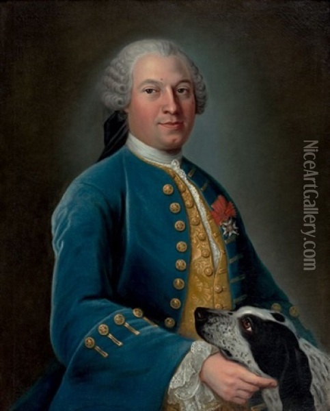 Portrait De Guillaume-jacques De Prez, Baron De La Queue Et Seigneur D'andrivon Oil Painting - Francois Bonneville