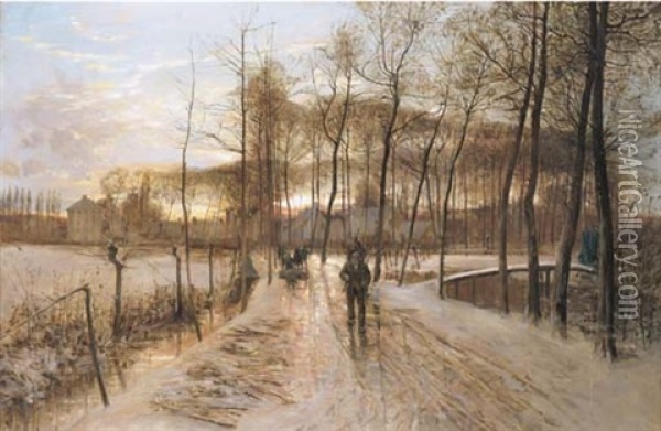 The Road Home Oil Painting - Anton Mauve