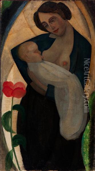 Mother And Child Oil Painting - Hendrikus Joannes Bayens