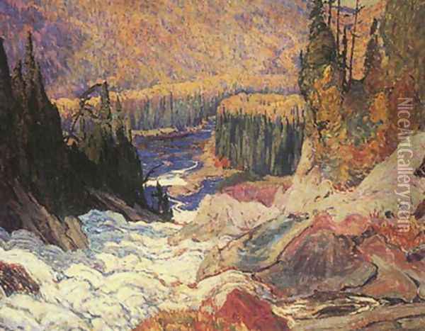 Falls - Montreal River Oil Painting - James Edward Hervey MacDonald