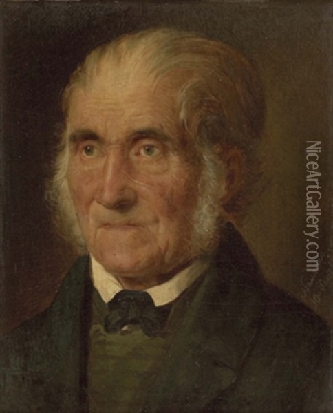 Portrait Eines Herrn - Vermutlich Des Vaters Malers, 30. Sept. Oil Painting - Karl von Blaas