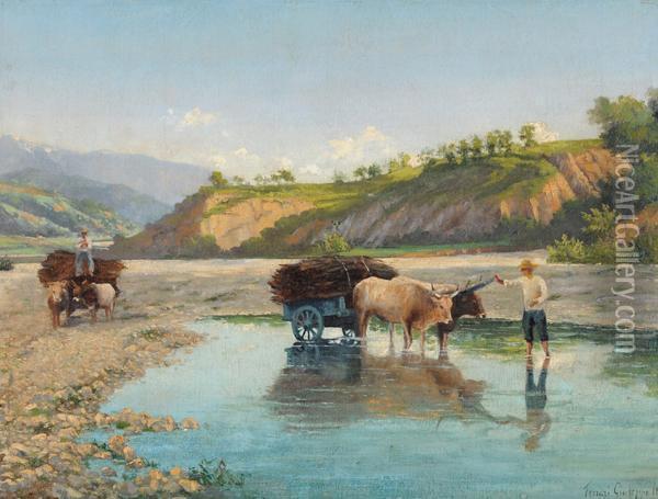 Il Guado Oil Painting - Giuseppe Ferrari