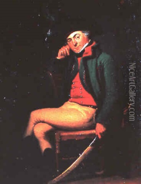 Portrait D'un Officier Assis Oil Painting - Louis Leopold Boilly