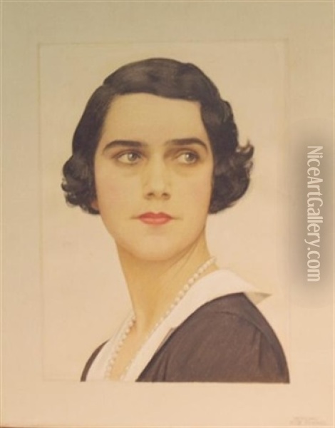 Portrait Of A Woman In Pearls Oil Painting - Bernard Boutet De Monvel