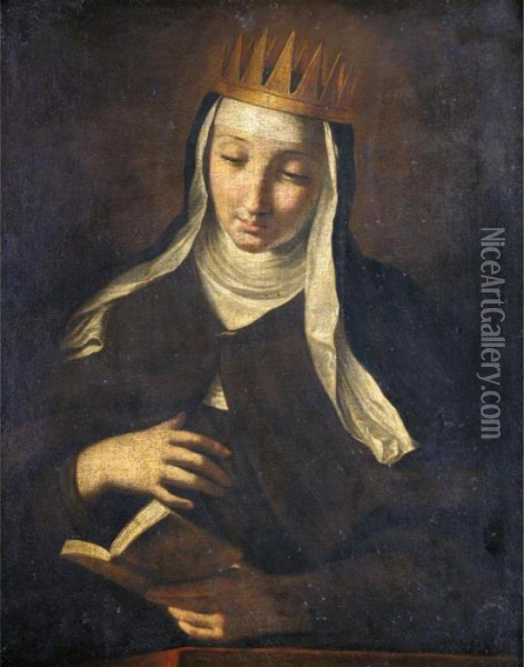 Saint Elisabeth Of Hungary Oil Painting - Giovanni Battista Salvi