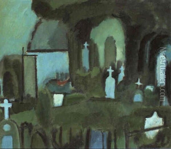 Kirkegarden I Svanninge Oil Painting - Harald Giersing