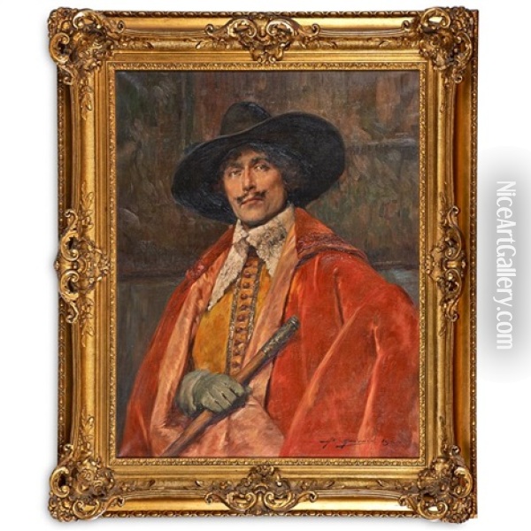 Portrait Of Cavalier Oil Painting - Alex De Andreis