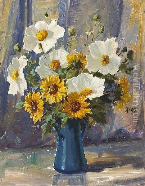 Matilija Poppies (wild Sunflowers) Oil Painting - Eugene Franquinet