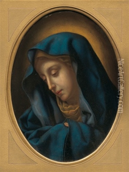 Der Schmerzensmann (+ Die Madonna; Pair) Oil Painting - Bartolommeo Mancini