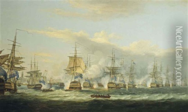 The Battle Of Copenhagen, 2nd April 1801 Oil Painting - Thomas Luny