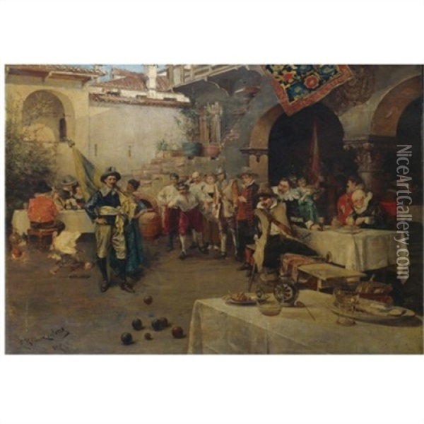 Feast Of The Musketeers Oil Painting - Eugene Klinckenberg