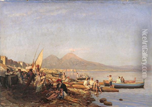 Bahia De Napoles Oil Painting - Jules Ruinart De Brinant