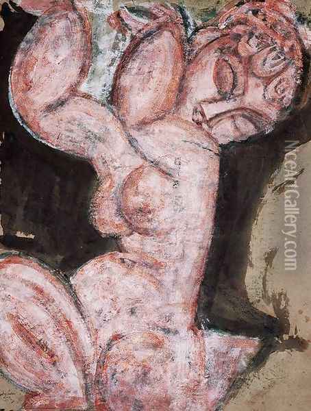 nude caryatid Oil Painting - Amedeo Modigliani