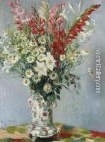 Bouquet De Glaieuls, Lis Et Marguerites Oil Painting - Claude Oscar Monet