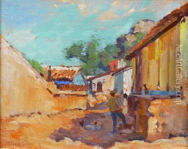 Street Scene Mazatlan Oil Painting - Alson Skinner Clark