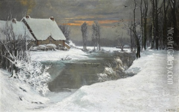 Winter Landscape Oil Painting - Ivan Augustovitch Veltz