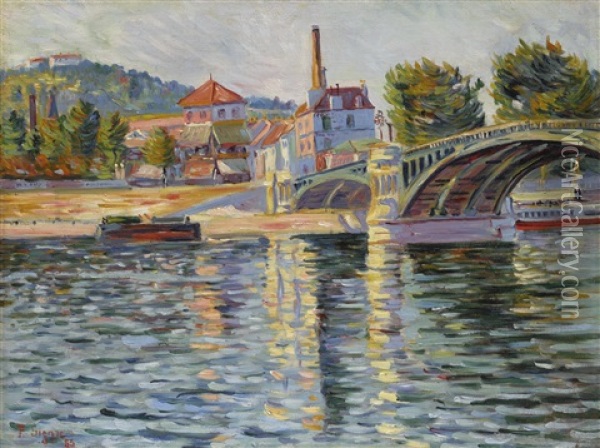 Le Pont De Suresnes Oil Painting - Paul Signac