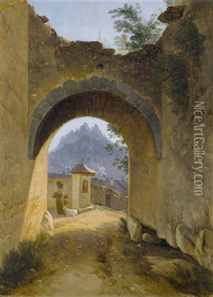 Porte De Sallanches Oil Painting - Maximillian de Meuron
