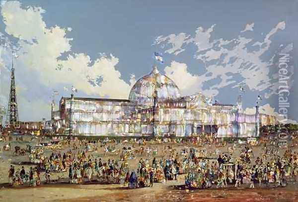 Crystal Palace, New York, c.1850 Oil Painting - W.S Parkes
