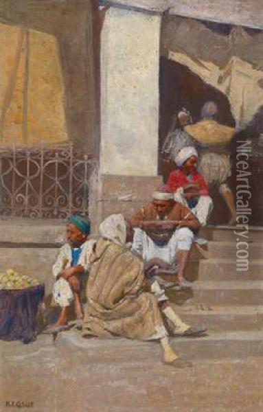 Orientalische Strasenszene Oil Painting - Karl Friedrich Gsur