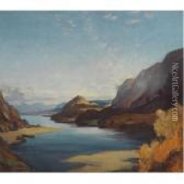 Eagle's Crag, Upper Speyside Oil Painting - David Young Cameron