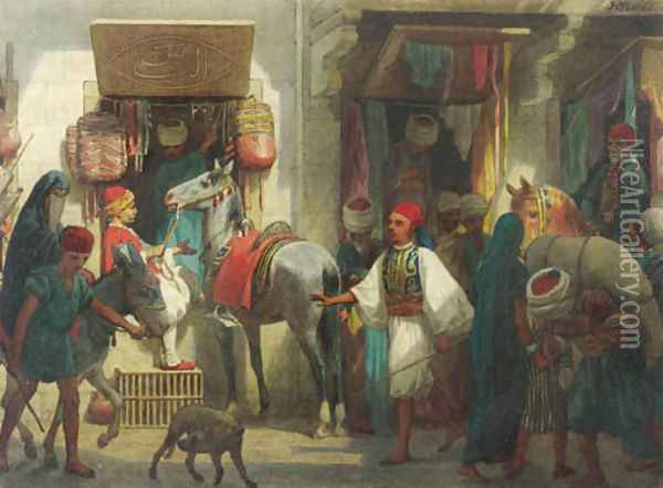un Bazar au Kaire Oil Painting - Willem De Famars Testas