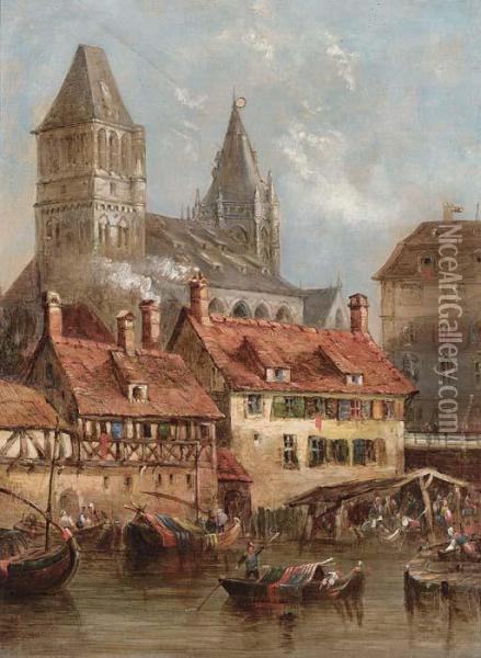 St. Omer Oil Painting - William Calcott Knell