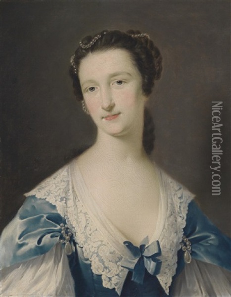 Bildnis Miss Ackland Oil Painting - Pieter van Bleeck